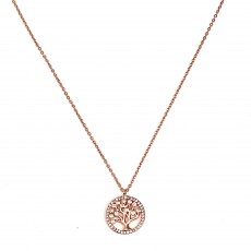 NK-Tree of Life Sparkly Necklace-Rose Gold